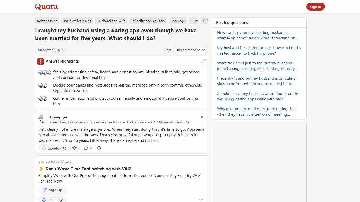 I caught my husband using a dating app even though we have been married for five years. What should I do? - Quora